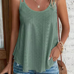 Eyelet Spaghetti Strap Tank Top