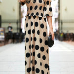 Elastic temperament polka dot printed skirt