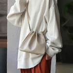Casual Loose Solid Color Round-Neck Sweatshirt Top