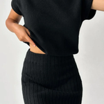 Sleeveless Vest + Knitted Skirt Two-piece Set