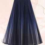 Starry sky gradient gauze skirt pleated skirt