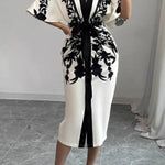 Printed split cuff cardigan