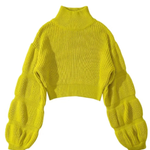 Loose Turtleneck Puff Sleeve Thick Sweater