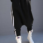 Loose Striped Empire Harem Pants