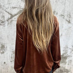 Women's Fashion Gold Velvet Lapel Shirt