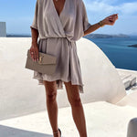 Tell You Something Batwing Sleeve Satin Dress