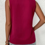 Loose Sleeveless Split-Joint V-Neck Blouses Vest Top