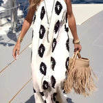 Plenty of Sunshine Ethnic Print One Shoulder Loose Maxi Dress