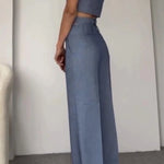 Fashion Crossover Vest & Pants Two-piece Set