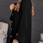 Solid Color Textured Roll Tab Sleeve Shirt Jacket