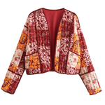 Loose Casual Short Cardigan Quilted Cotton Jacket