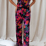 Nicola Watercolor Splash Ink Printed Elastic Waist Pocketed Jumpsuit