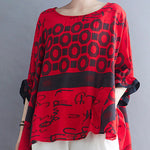 Original Printing Batwing Sleeve T-Shirts Tops