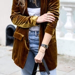 Eye Catching Street Style Velvet Blazer