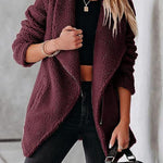 Fashion casual lambskin jacket with zipper pockets and grain velvet jacket