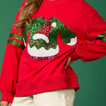 Christmas Sequined Crewneck Casual Sweatshirt