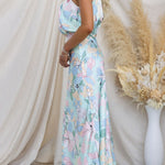 Love In The Garden Floral Halter Neck Elastic Waist Maxi Dress
