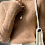 Casual Skinny Long Sleeves Solid Color Half Turtleneck Sweater Tops