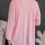 Solid Color Textured Roll Tab Sleeve Shirt Jacket