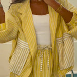 Yellow striped casual set