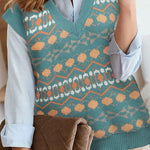 V Neck Knit Sweater Vest Plus Size Tank Top