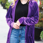 Rust Velvet Button Down Tunic Top