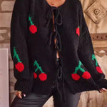 Cherry Embroidered Cardigan Sweater