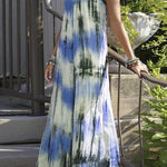 Casual Vacation Print Tie Dye Patchwork V Neck Sling Dress Dresses(7 Colors)