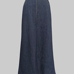 Column No Belt Solid Color Zipper Skirts Bottoms