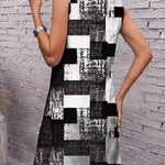 Sleeveless Plaid Round-Neck Mini Dresses