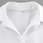 High Waisted Long Sleeves Buttoned Pleated Solid Color Lapel Mini Dresses Shirt Dress