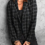 New plaid printed button casual blazer
