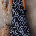 College Vacation Zebra Print Patchwork V Neck Sling Dress Dresses