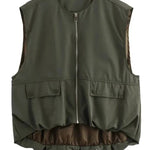 Fashionable Loose Sleeveless Pocket Casual Vest