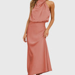 Ava™ | Glamorous Satin Halter Dress