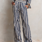 Retro Loose-fitting Cotton And Linen Striped Blouse