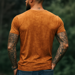 Men's Retro Casual Shabby Printed V-Neck Short Sleeve T-Shirt