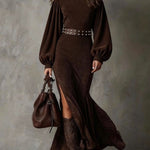 Lunori™ Harriet | Vintage Suede Midi Dress