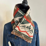 Women's Western Green Aztec Warm Neck Hood