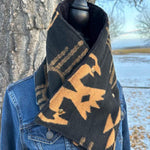 Women's Western Black Aztec Warm Neck Hood