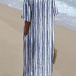 Women's Retro Minimalist  Abstract  Art Print Flowy Dress
