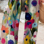 Women's Vintage Floral Art Printed Cotton And Linen Casual Pants