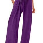 Women's Cotton And Linen Wide Leg Casual Pants
