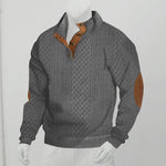 Men's Outdoor Stand Collar Long Sleeve Jacquard Knitted Pullover Sweatshirt