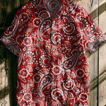 Batik Style Pattern Art Vintage Print Casual 100% Cotton Shirt