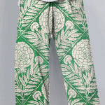 Women's Vintage Lovely Floral Art Printed Cotton And Linen Casual Pants