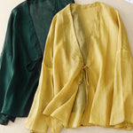 Fashion Stand Collar All-Match Cotton Linen Shirt