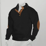 Men's Outdoor Stand Collar Long Sleeve Jacquard Knitted Pullover Sweatshirt