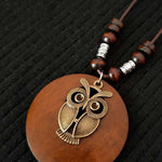 Women's Ethnic Style Wood And Alloy Long Chain Necklace