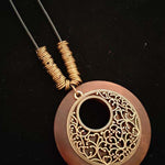 Women's Ethnic Style Wood And Alloy Long Chain Necklace